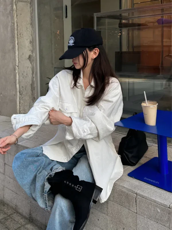 雲感工裝口袋寬版襯衫