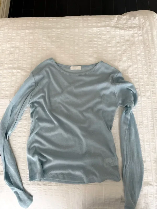 柔霧羅紋修身長袖上衣