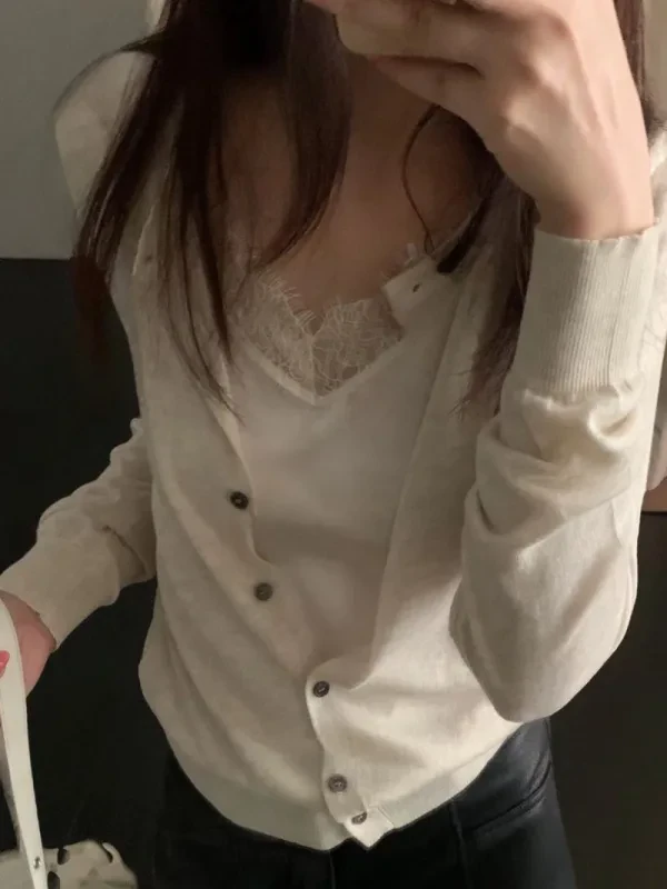 慵暖日常針織排釦開襟衫