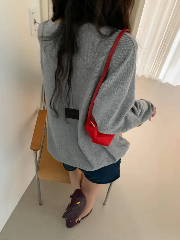 慵懶日常羅紋寬版上衣
