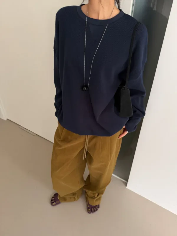 慵懶日常羅紋寬版上衣
