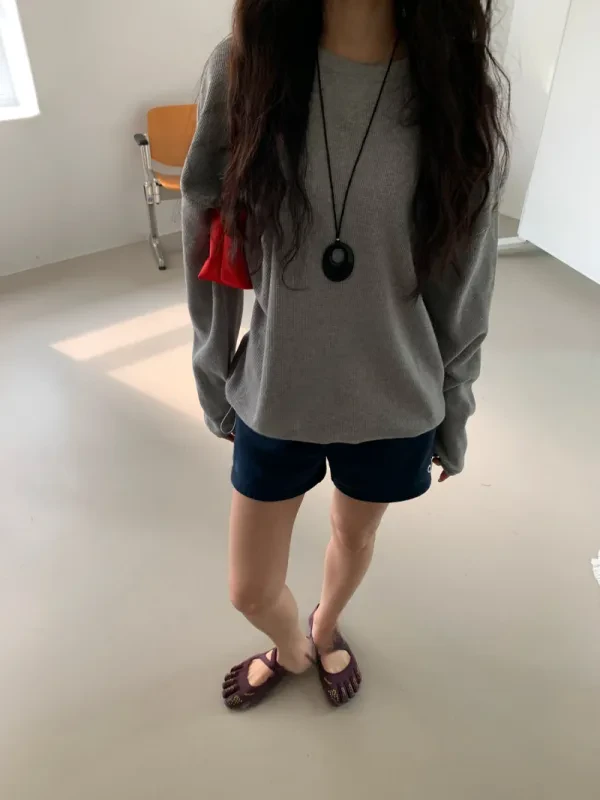 慵懶日常羅紋寬版上衣