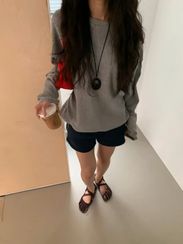 慵懶日常羅紋寬版上衣