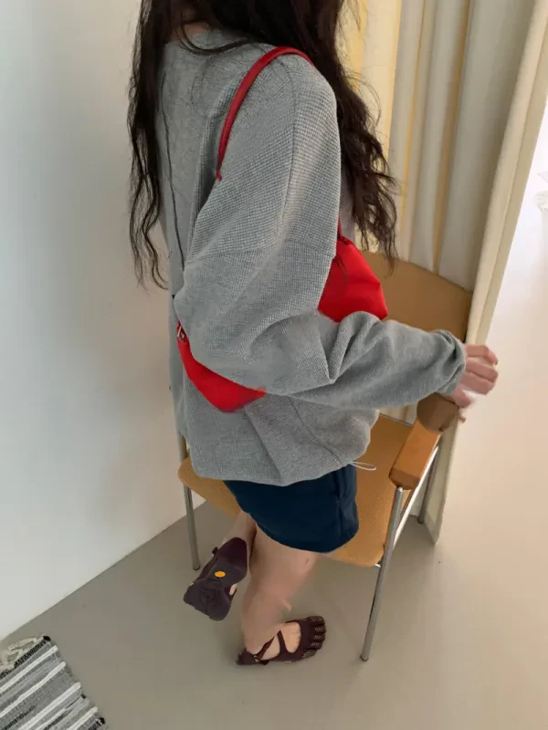 慵懶日常羅紋寬版上衣